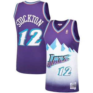 John Stockton Utah Jazz Hardwood Classics Swingman Captivant Jersey Purple