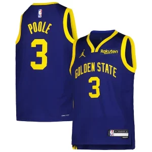 Jordan Poole Golden State Warriors Youth 2022/23 Swingman Jersey Navy Authentique Statement Edition