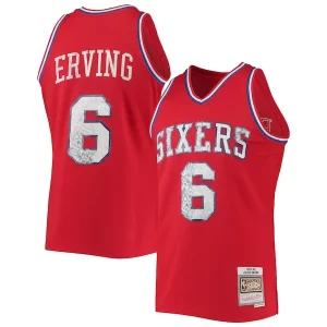 Julius Erving Moderne Philadelphia 76ers 1982/83 Hardwood Classics NBA 75th Anniversary Diamond Swingman Jersey Red