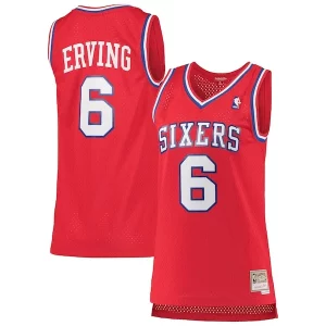 Julius Erving Philadelphia 76ers Women's 1982/83 Hardwood Classics Swingman Jersey Éclatant Red