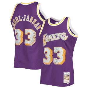 Kareem Abdul Jabbar Los Angeles Lakers 1996 97 Hardwood Classics NBA 75th Anniversary Diamond Splendide Swingman Jersey Purple