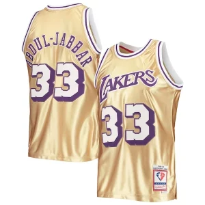 Kareem Abdul Jabbar Los Angeles Lakers 75th Anniversary Exclusif 1983/84 Hardwood Classics Swingman Jersey Gold