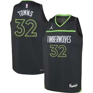 Karl Anthony Towns Minnesota Timberwolves Personalisable Jordan Brand Youth Swingman Jersey Statement Edition Black