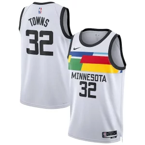 Karl Anthony Towns Minnesota Timberwolves Nike Unisex 2022/23 Swingman Jersey City Edition White Élégant