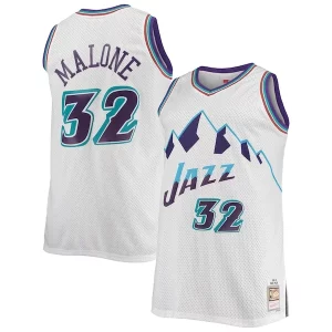Karl Malone Distingué Utah Jazz 1996/97 Big & Tall Hardwood Classics Swingman Jersey White/Purple