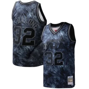 Karl Malone Utah Jazz Hardwood Classics 1991/92 Unique Tie Dye Swingman Jersey Black