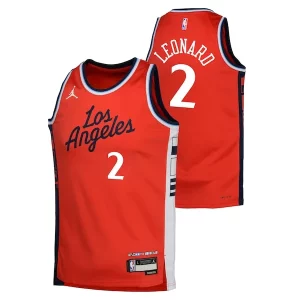 Kawhi Leonard Dashing LA Clippers Jordan Brand Youth Swingman Jersey Statement Edition Red