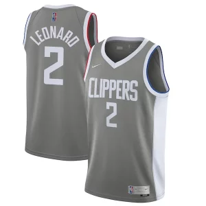 Kawhi Leonard LA Clippers Nike 2020/21 Swingman Player Jersey Exquisite Gray Earned Edition