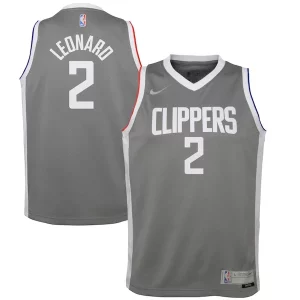 Kawhi Leonard LA Clippers Nike Youth 2020/21 Swingman Player Jersey Gray Earned Refiné Edition