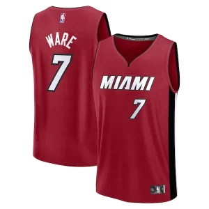 Kel'el Ware Miami Heat Éclatant Youth Fast Break Player Jersey Statement Edition Red