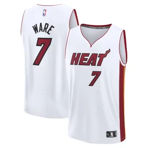 Kel'el Ware Captivant Miami Heat Fast Break Replica Player Jersey Association Edition White