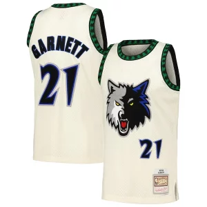Kevin Garnett Minnesota Magnifique Timberwolves Chainstitch Swingman Jersey Cream