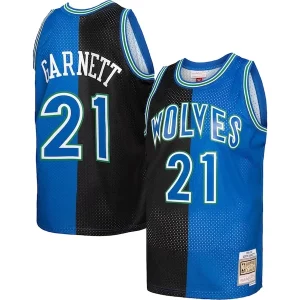 Kevin Garnett Minnesota Timberwolves Hardwood Classics 1995/96 Split Charming Swingman Jersey Black/Blue