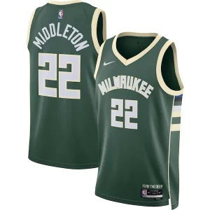 Khris Middleton Milwaukee Bucks Nike Unisex Swingman Jersey Icon Haut de gamme Edition Hunter Green