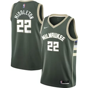 Khris Middleton Milwaukee Bucks Nike Youth 2021/22 Swingman Classique Jersey Icon Edition Hunter Green