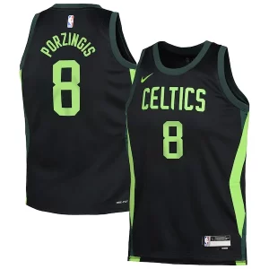 Kristaps Porzingis Boston Celtics Nike Superbe Youth 2024/25 Swingman Player Jersey City Edition Black