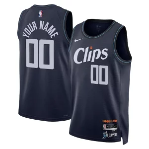 LA Exquisite Clippers Nike Unisex 2023/24 Custom Swingman Jersey Navy City Edition