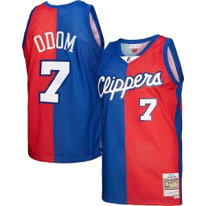 Lamar Odom LA Clippers Hardwood Classics Unique 2000/01 Split Swingman Jersey Royal/Red