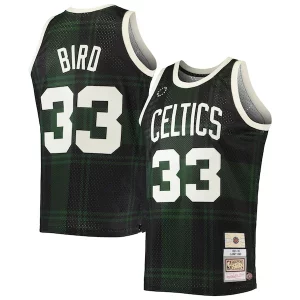 Larry Bird Boston Celtics 1985/86 Hardwood Classics Personalisable Uninterrupted Swingman Jersey Black