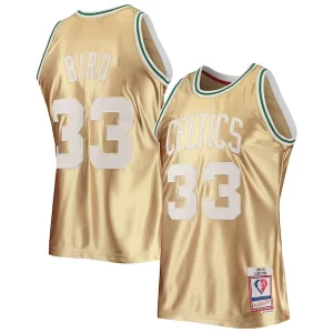 Larry Bird Boston Celtics 75th Anniversary 1985/86 Hardwood Classics Swingman Moderne Jersey Gold