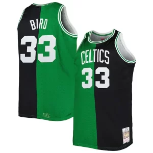 Larry Bird Boston Haut de gamme Celtics Big & Tall Hardwood Classics 1985/86 Split Swingman Jersey Kelly Green/Black