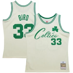 Larry Bird Boston Celtics Chainstitch Swingman Jersey Cream Exquisite