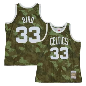 Larry Bird Boston Celtics Hardwood Classics 1985/86 Ghost Confortable Green Swingman Jersey Camo