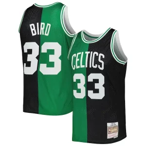 Larry Charming Bird Boston Celtics Hardwood Classics 1985/86 Split Swingman Jersey Black/Kelly Green