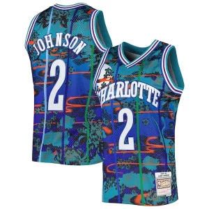 Larry Johnson Charlotte Hornets 1992/93 Bold Hardwood Classics Lunar New Year Swingman Jersey Teal