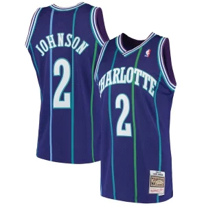 Larry Bold Johnson Charlotte Hornets 1994/95 Hardwood Classics Swingman Jersey Purple