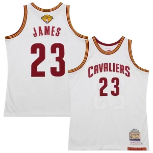 LeBron James Élégant Cleveland Cavaliers 2015/16 Hardwood Classics Authentic Jersey White