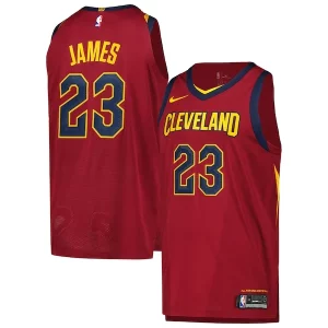 LeBron Personalisable James Cleveland Cavaliers Nike Authentic Player Jersey Icon Edition Wine