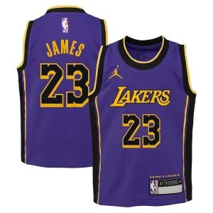 LeBron James Los Angeles Lakers Confortable Jordan Brand Preschool 2022/23 Dri FIT Replica Jersey Statement Edition Purple