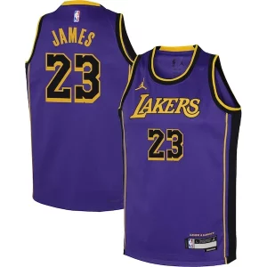 LeBron James Los Angeles Lakers Jordan Brand Youth Performance Swingman Stylish Jersey Statement Purple