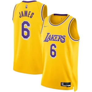 LeBron James Los Angeles Lakers Nike 2021/22 Diamond Swingman Jersey Icon Edition Gold Exquisite