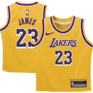 LeBron James Los Superbe Angeles Lakers Nike Preschool Dri FIT Swingman Player Jersey Icon Edition Gold