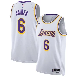 LeBron James Los Angeles Lakers Nike Unisex Swingman Jersey Association Edition Élégant White