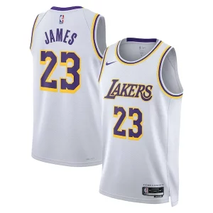 LeBron James Los Angeles Lakers Nike Unisex Swingman Jersey Authentique Association Edition White/Gold