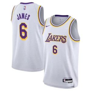 LeBron Éclatant James Los Angeles Lakers Nike Youth Performance Swingman Jersey Association Edition White