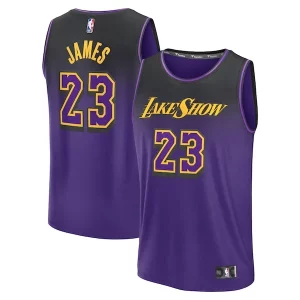 LeBron James Los Angeles Charming Lakers Youth 2024/25 Fast Break Player Jersey City Edition Purple