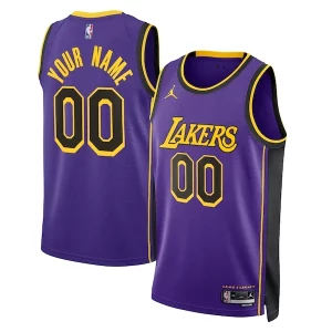 Los Angeles Stylish Lakers Jordan Brand Unisex 2022/23 Swingman Custom Jersey Statement Edition Purple