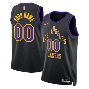 Los Angeles Lakers Nike Unisex 2023/24 Custom Swingman Jersey Black City Edition Exclusif