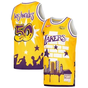 Los Angeles Lakers x Tats Cru Hardwood Exquisite Classics Fashion Jersey Gold