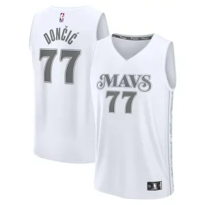 Luka Dončić Dallas Mavericks Youth 2024/25 Fast Break Player Jersey City Edition Classique White