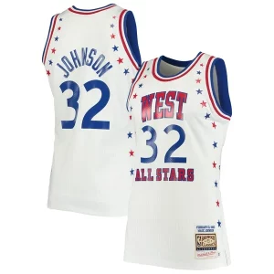 Magic Johnson Los Angeles Lakers 1983 NBA All Star Game Hardwood Classics Authentic Jersey Splendide White