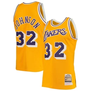 Magic Johnson Los Angeles Lakers Élégant 1984/85 Hardwood Classics Authentic Jersey Gold/Purple