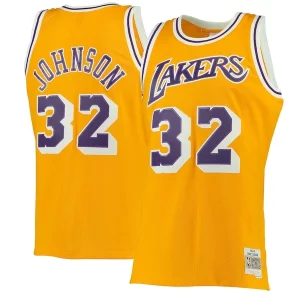 Magic Incontournable Johnson Los Angeles Lakers 1984/85 Hardwood Classics Swingman Jersey Gold/Purple