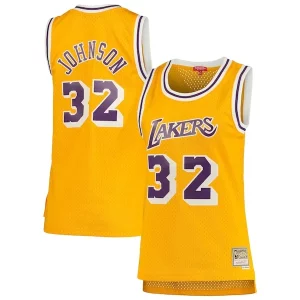 Magic Johnson Los Angeles Lakers Women's 1984/85 Hardwood Classics Swingman Jersey Élégant Gold