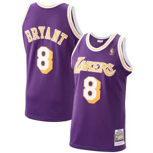 Men's Los Angeles Lakers Kobe Bryant Dashing Purple 1996/97 Hardwood Classics Authentic Jersey/Gold/Royal