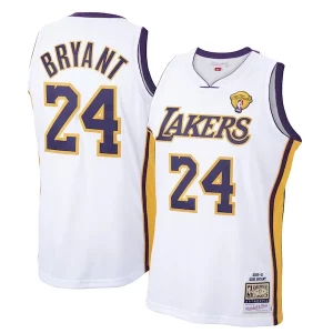 Men's Los Angeles Lakers Kobe Bryant Uniques White 2009 10 Hardwood Classics Authentic Jersey